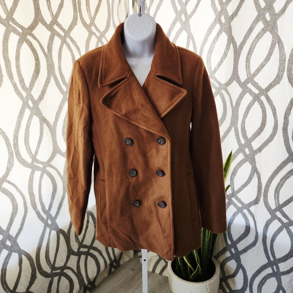 Old Navy Women's Double-Breasted Brown Coat Jacket - Picture 1 of 5